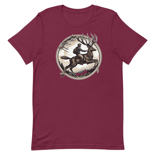 Man Riding Deer T Shirt